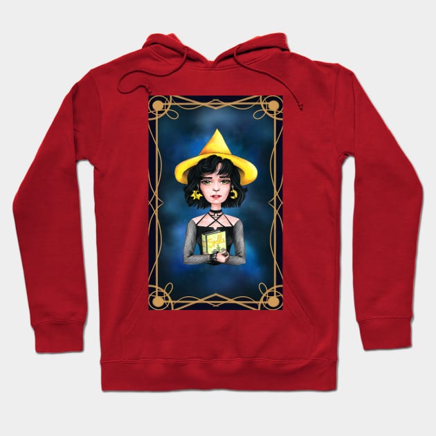 Brunette libra witch Hoodie by Raluca Iov